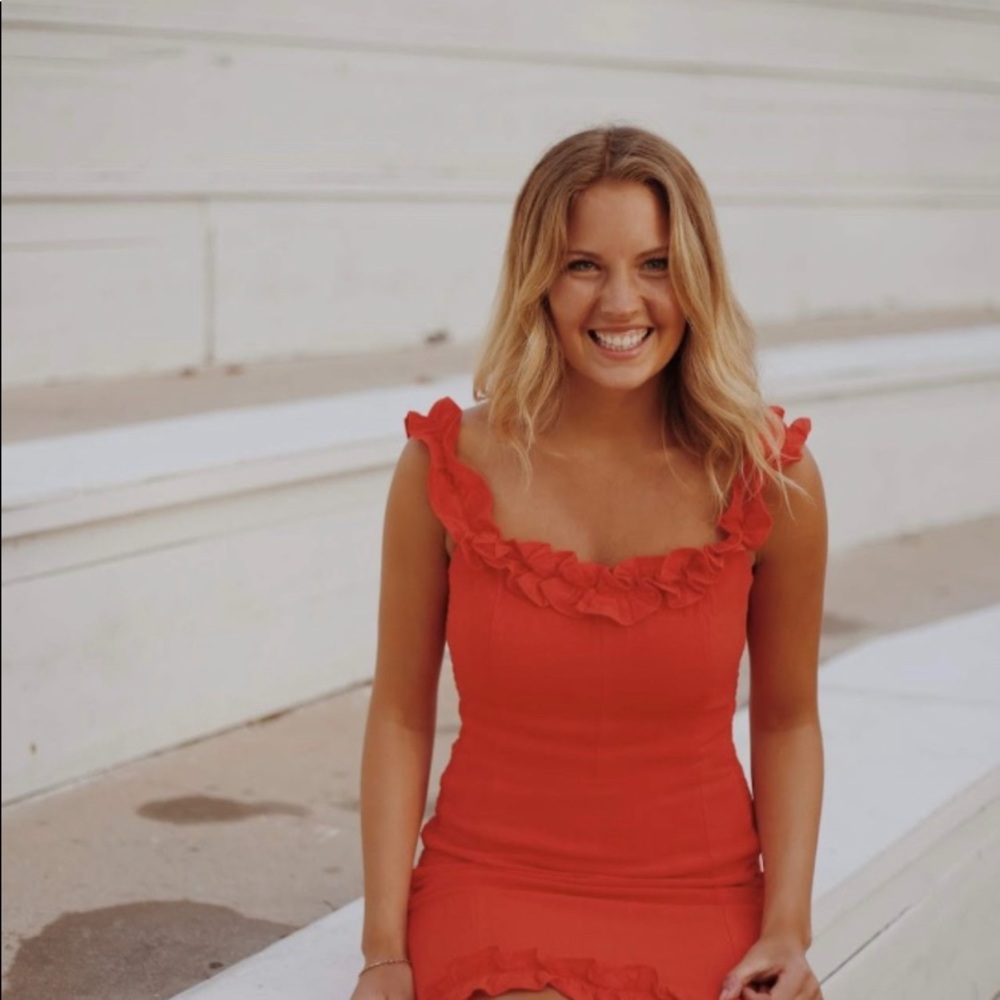 Red mini dress